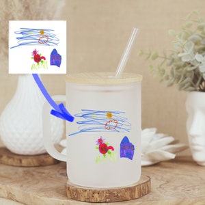 Personalized Gift for Mom, Gift for Grandma, Kids Artwork Mug, Custom Gift for Dad, Personalized Kids Drawing Mug, Child&#39;s Drawing Mug