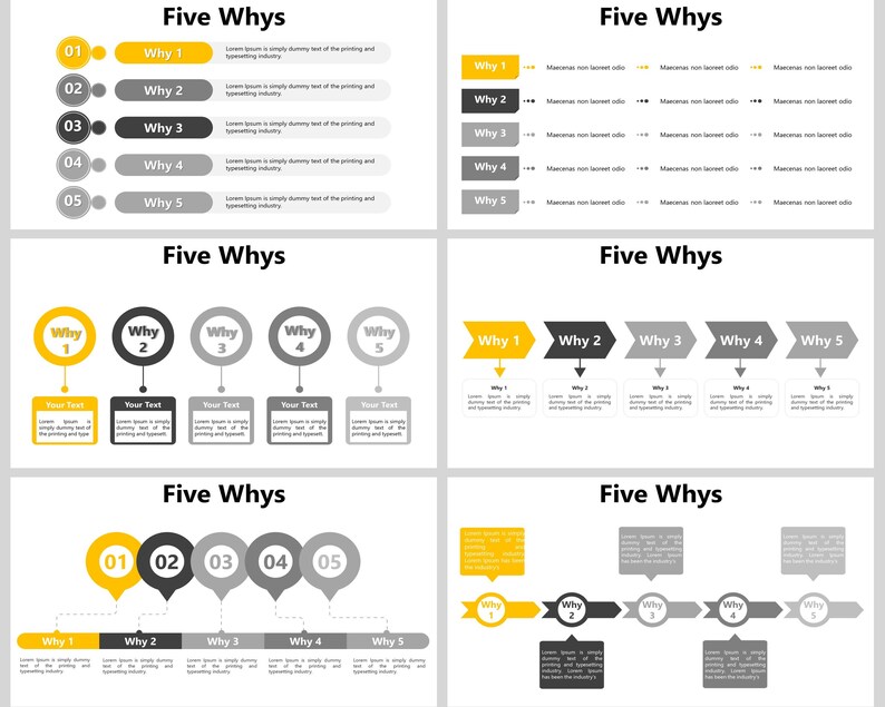 5 Whys Powerpoint Template, 5 Whys Root Cause Analysis, 5 Whys Analysis ...