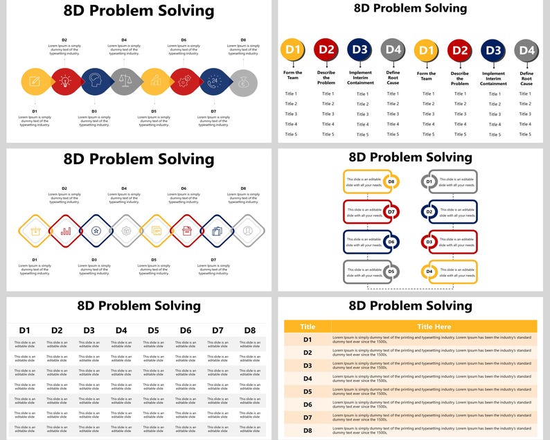 8D Problem Solving Powerpoint Template, Problem Solving Template, 8D ...