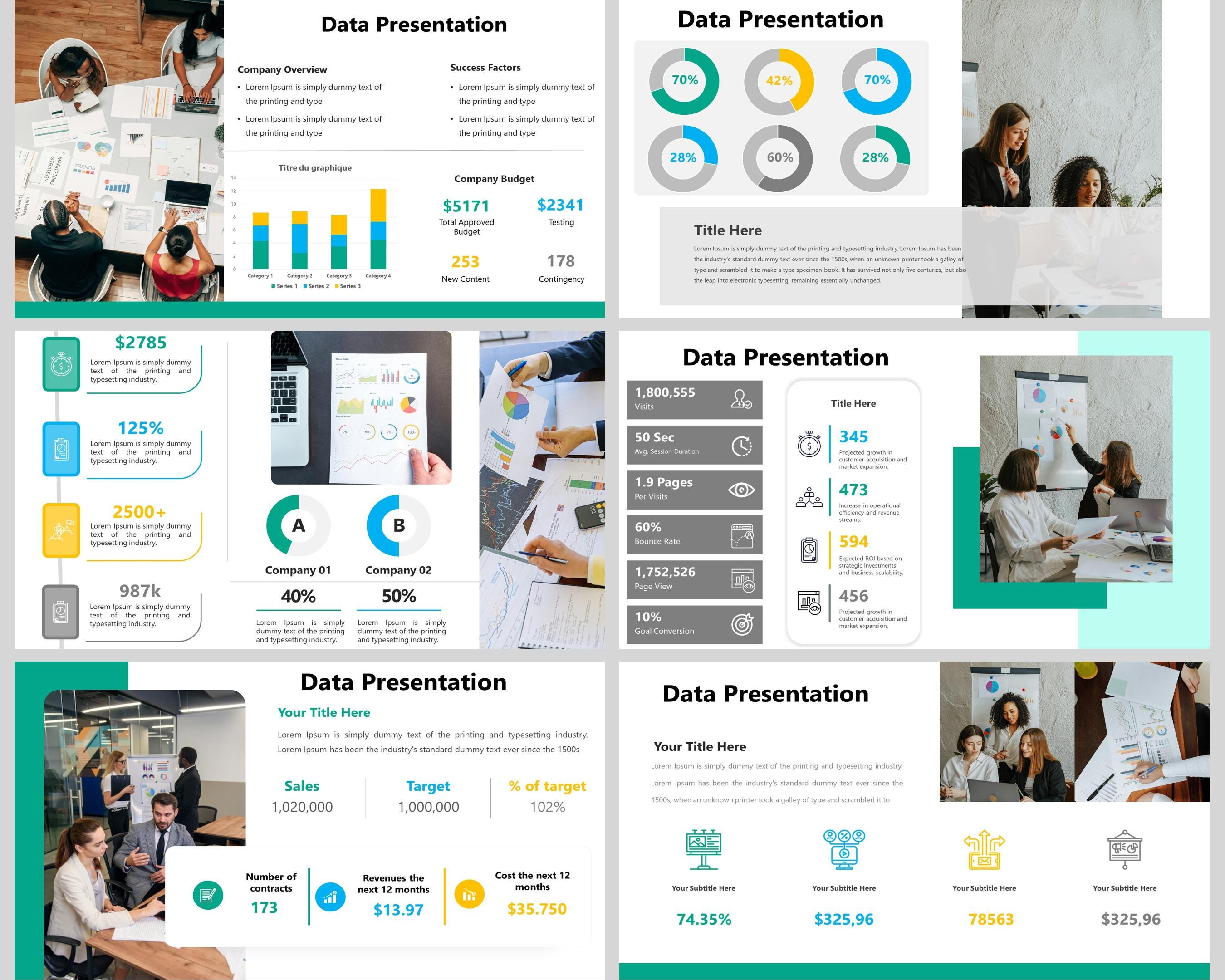 Data Presentation Powerpoint Template, Data Visualization, Data ...