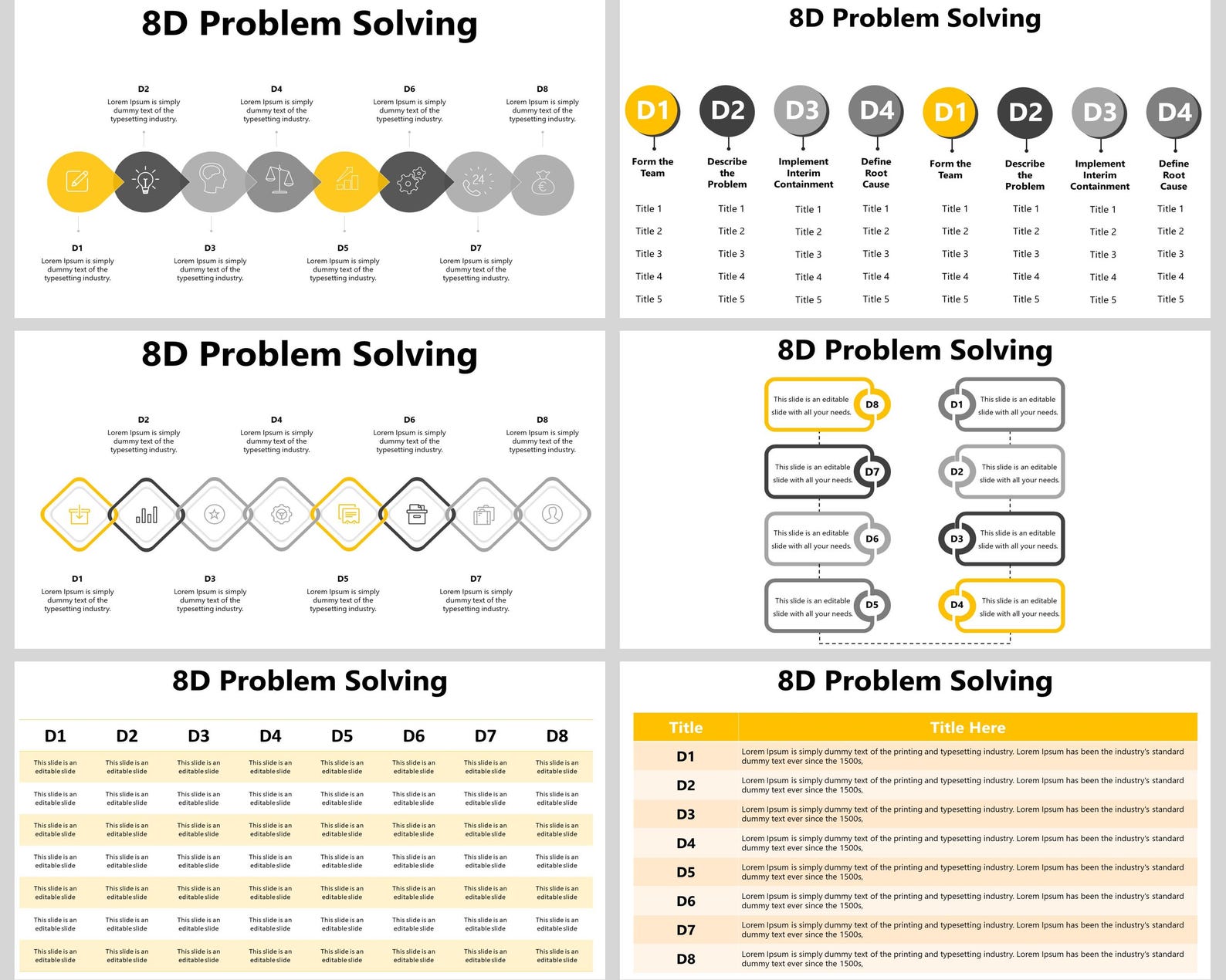 8D Problem Solving Powerpoint Template, Problem Solving Template, 8D ...