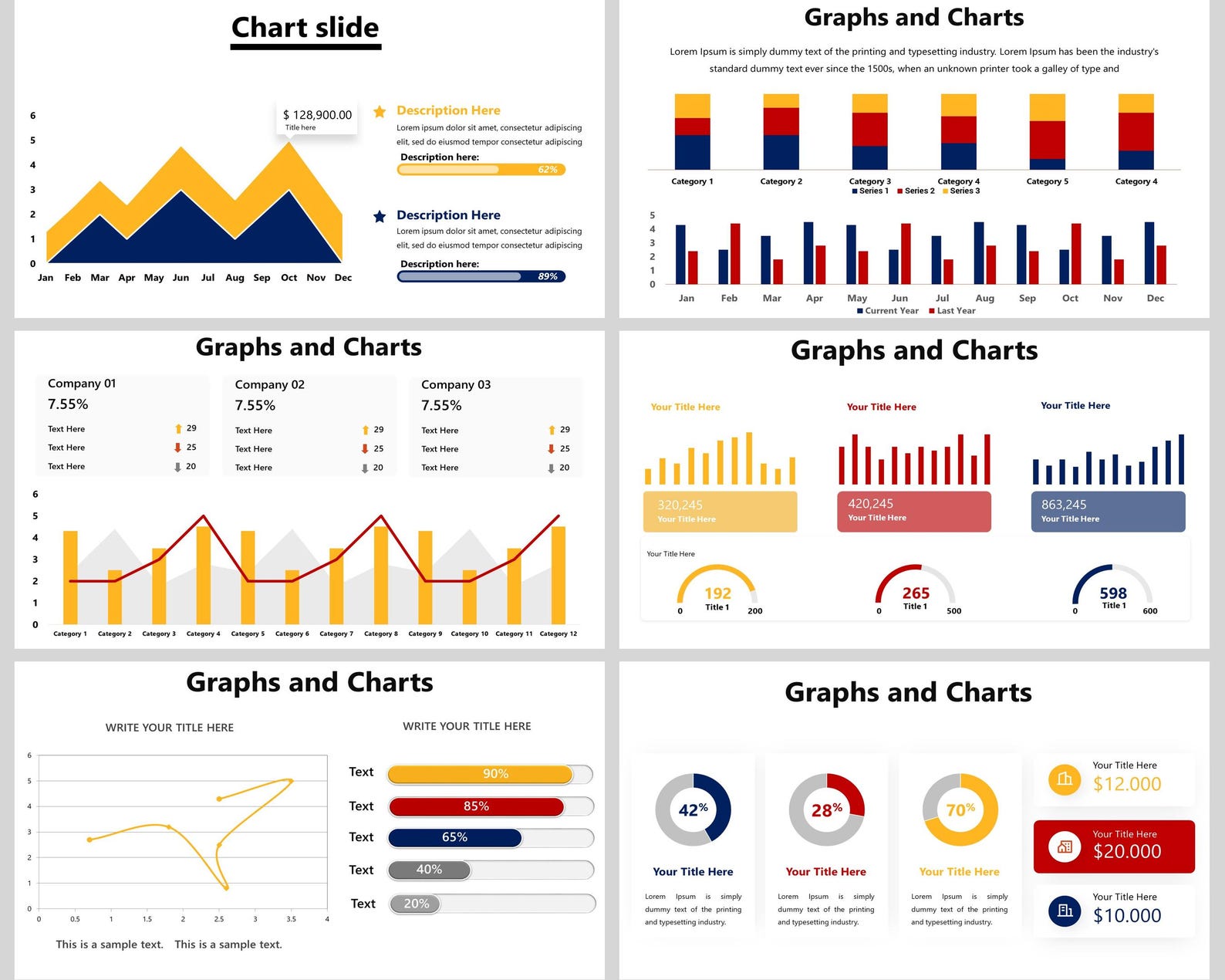 Editable Graphs and Charts Powerpoint Template, Powerpoint Charts and ...