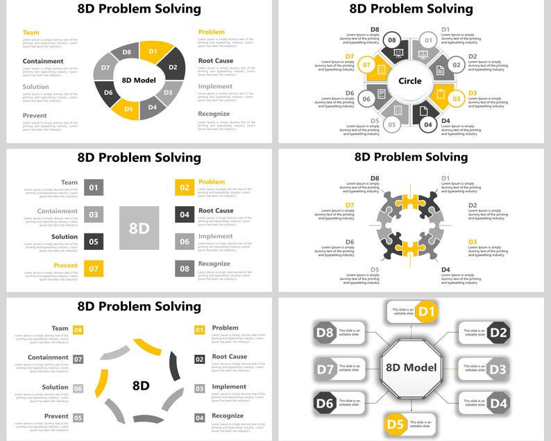 8D Problem Solving Powerpoint Template, Problem Solving Template, 8D ...