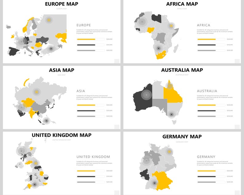 Editable Maps Powerpoint, World Map Powerpoint, Editable Map Usa ...