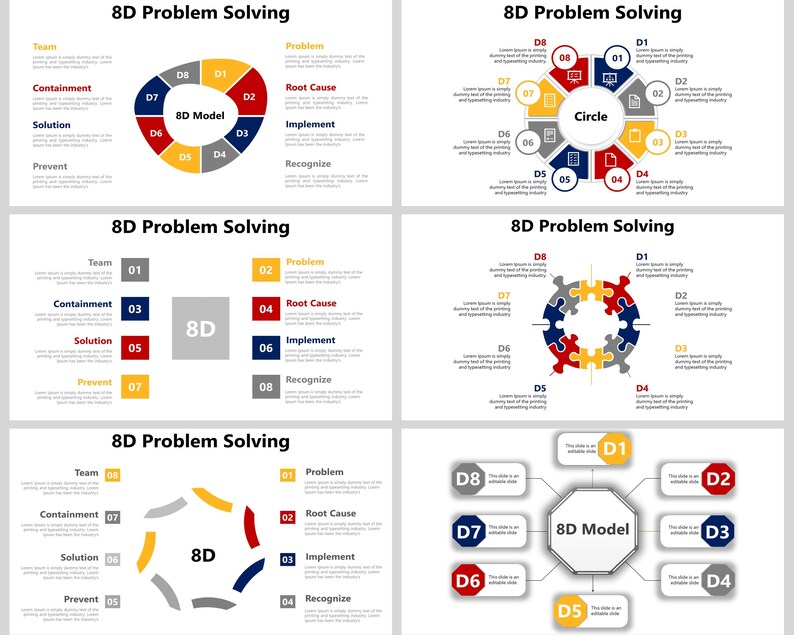 8D Problem Solving Powerpoint Template, Problem Solving Template, 8D ...