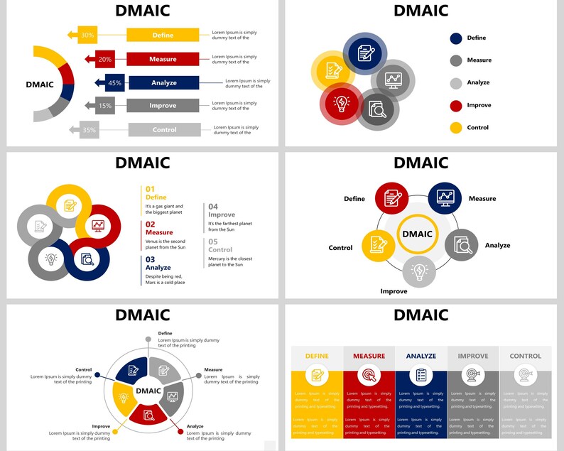 DMAIC Powerpoint Template, Dmaic SIX SIGMA Powerpoint Presentation ...