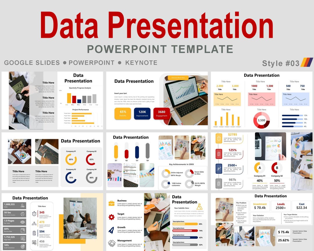 Data Presentation Powerpoint Template, Data Visualization, Data ...