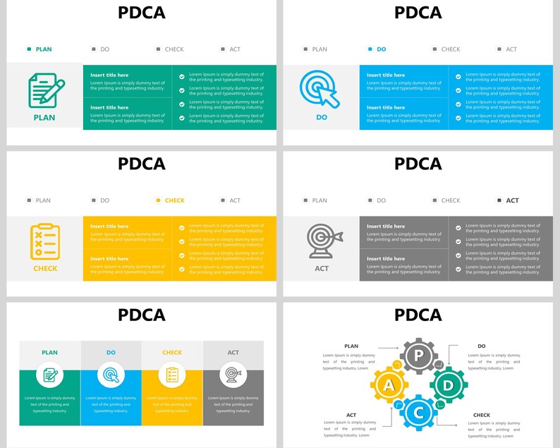 PDCA Powerpoint Template, Pdca Cycle, PDCA Infographics, Plan Do Check ...