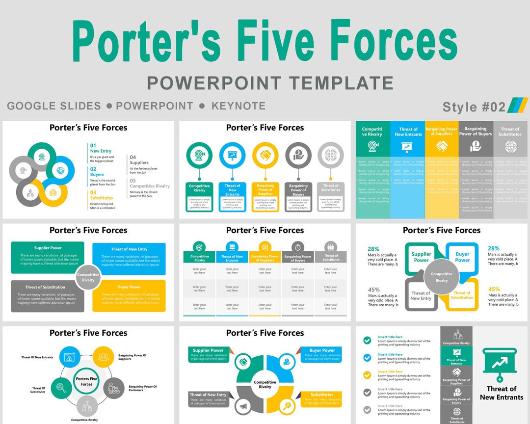 Porter’s Five Forces Powerpoint Template, Porter’s Five Forces Analysis ...