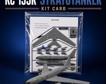 KC‑135R Stratotanker 3D‑Printed Kit Card – Snap‑Together USAF Tanker Model, No‑Glue Airplane Model