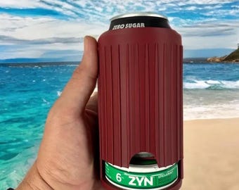 Drink Holder – Built-In Nicotine Pouch Storage – Durable Can Sleeve - 12/16oz version w/ Slim Can Adapter / 24oz version