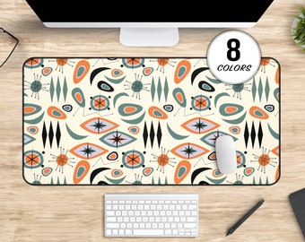 Mid Century Modern Deskmat, Colorful Abstract Desk Mat, Large Geometric Mousepad, Home Office Gifts, MCM Trendy Desk Accessory, Keyboard Mat