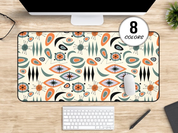 Mid Century Modern Deskmat, Colorful Abstract Desk Mat, Large Geometric Mousepad, Home Office Gifts, MCM Trendy Desk Accessory, Keyboard Mat