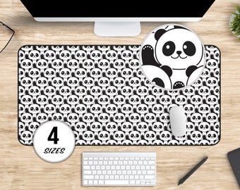 Cute Panda Deskmat, Kawaii Aesthetic Large Gaming Mousepad & Desk Mat, Panda Gifts, Desk Accessories, Panda Bear Keyboard Mat Desk Pad