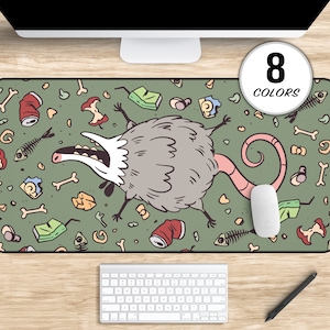 Opossum Deskmat, Funny Possum Desk Mat, Large Opossum Mouse Pad, Opossum Gifts for Him and Her, Gen Z Desk Accessories, Cool Keyboard Mat