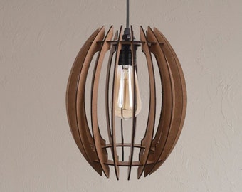 Wooden Scandinavian Light, Wooden Pendant Light, Mid Century Wood Light, Modern Chandelier, Farmhouse Light Fixture, Wooden Light