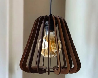 Wood Farmhouse Light, Farmhouse Pendant Light, Scandinavian Ceiling Light, Bohemian Wood Light, Minimalist Pendant Light Fixture