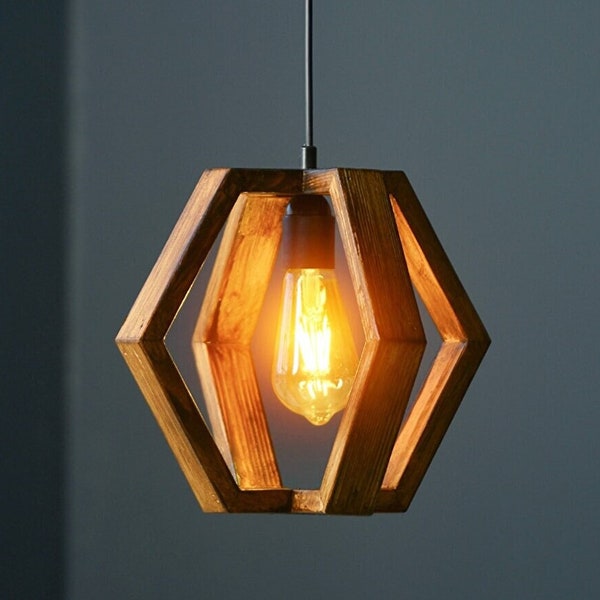 Wood Pendant Light, Rustic Ceiling Light, Wood Light Fixture, Farmhouse Chandelier, Bohemian Wood Pendant Light, Rustic Light