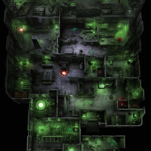 GROTE "Emerald Library" realistische 4K-gevechtskaart met meer dan 13 kamers om te verkennen. Perfect voor D&D, Dungeons and Dragons, Roll20 en meer!