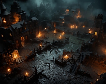 4 NEW &quot;Flooded Dungeon&quot; Realistic Battle Maps now in Stunning 4K High Resolution, perfect for D&D, Dungeons and Dragons, 5e, Roll20, Fantasy