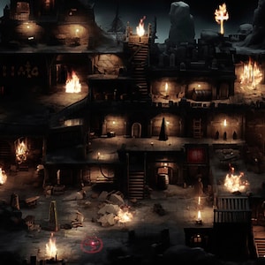 GEANIMEERDE "Abandoned Cult Lair" realistische gevechtskaart in verbluffende hoge resolutie, perfect voor D&D, Dungeons and Dragons, 5e, Roll20, Fantasy