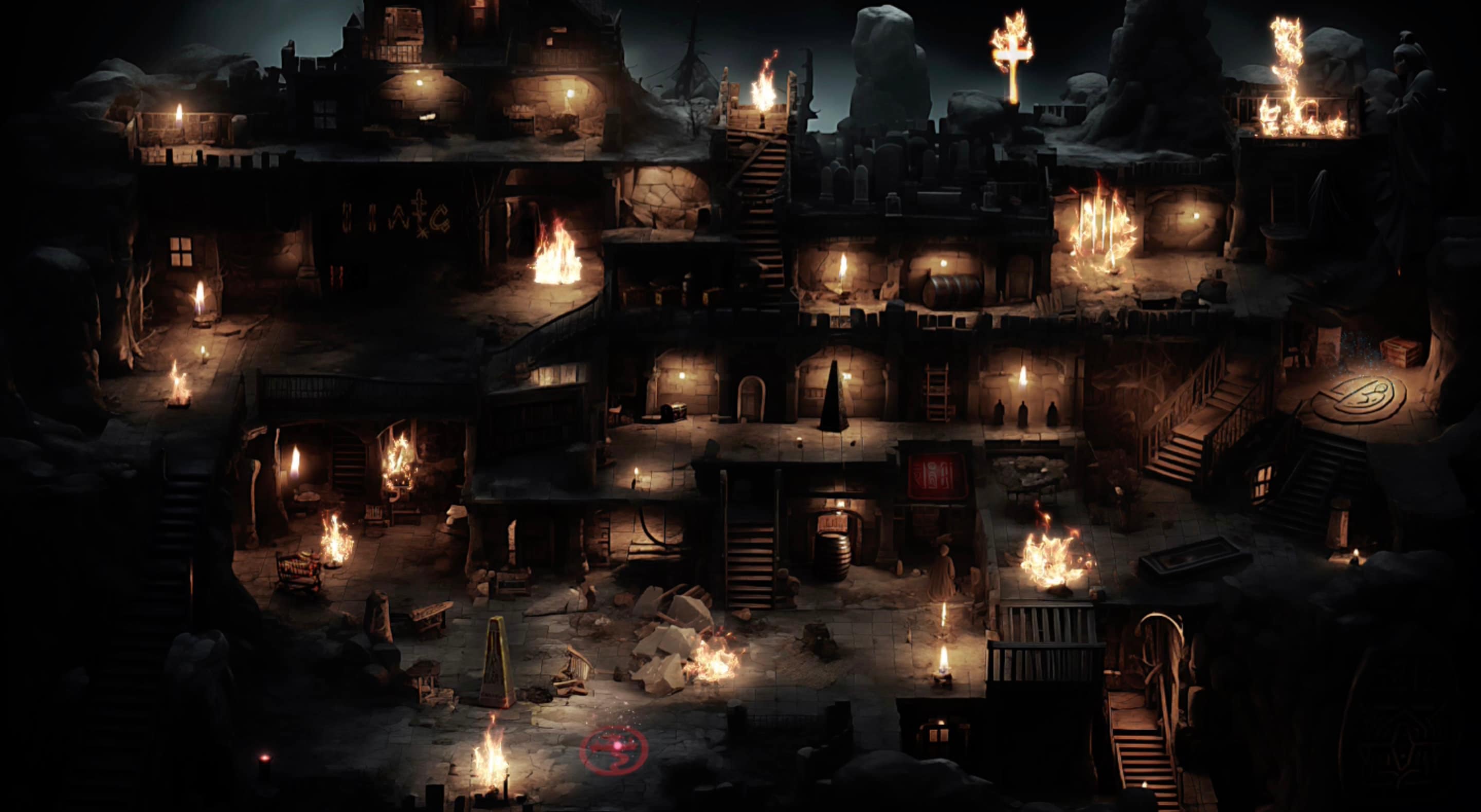 ANIMATED "Abandoned Cult Lair" Realistic Battle Map in Stunning High Resolution, perfect for D&D, Dungeons and Dragons, 5e, Roll20, Fantasy