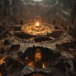 "4 NEUE ""Labyrinthian Castle"" realistische Map in atemberaubendem 4K HD, perfekt für D&D, Dungeons and Dragons, 5e, Roll20, Fantasy und mehr!"