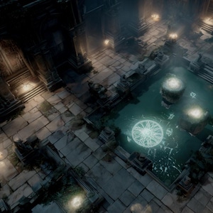 Ancient Ruins Ritual Pool 4K Fantasy Battlemap perfect for DnD, Dungeons and Dragons, 5e, Roll20, Fantasy and more!