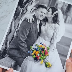 Custom Photo Embroidery, Wedding Anniversary gifts for couples, Paper and cotton wedding gift ideas, Handmade Embroidered Personlized Photos