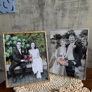 Personalized Wedding Photo embroidery, Anniversary gift for couples, Mother&#39;s Day gifts from daughter, Paper wedding anniversary present