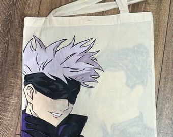 Tote Bag Jujutsu Kaisen Gojo & Yuji – Promotion Officielle France – Coton – 39.5 X 38 Cm – Neuf – Idéal Fan Manga