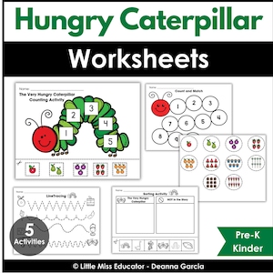 The Hungry Caterpillar Worksheets | Preschool, Pre-K, Kinder