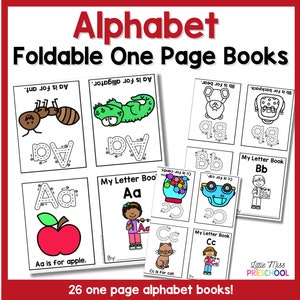 26 livros dobráveis de uma página do alfabeto (pré-escola, pré-escola, jardim de infância)