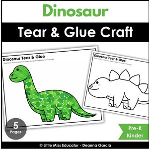 Dinosaur Tear & Glue Crafts | Preschool, Pre-K, Kinder