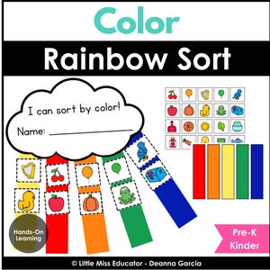 Manualidad de arcoíris para clasificar colores / Preescolar, preescolar, jardín de infancia