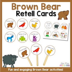 Cartes de séquençage Retell Ours brun (maternelle, maternelle, maternelle)