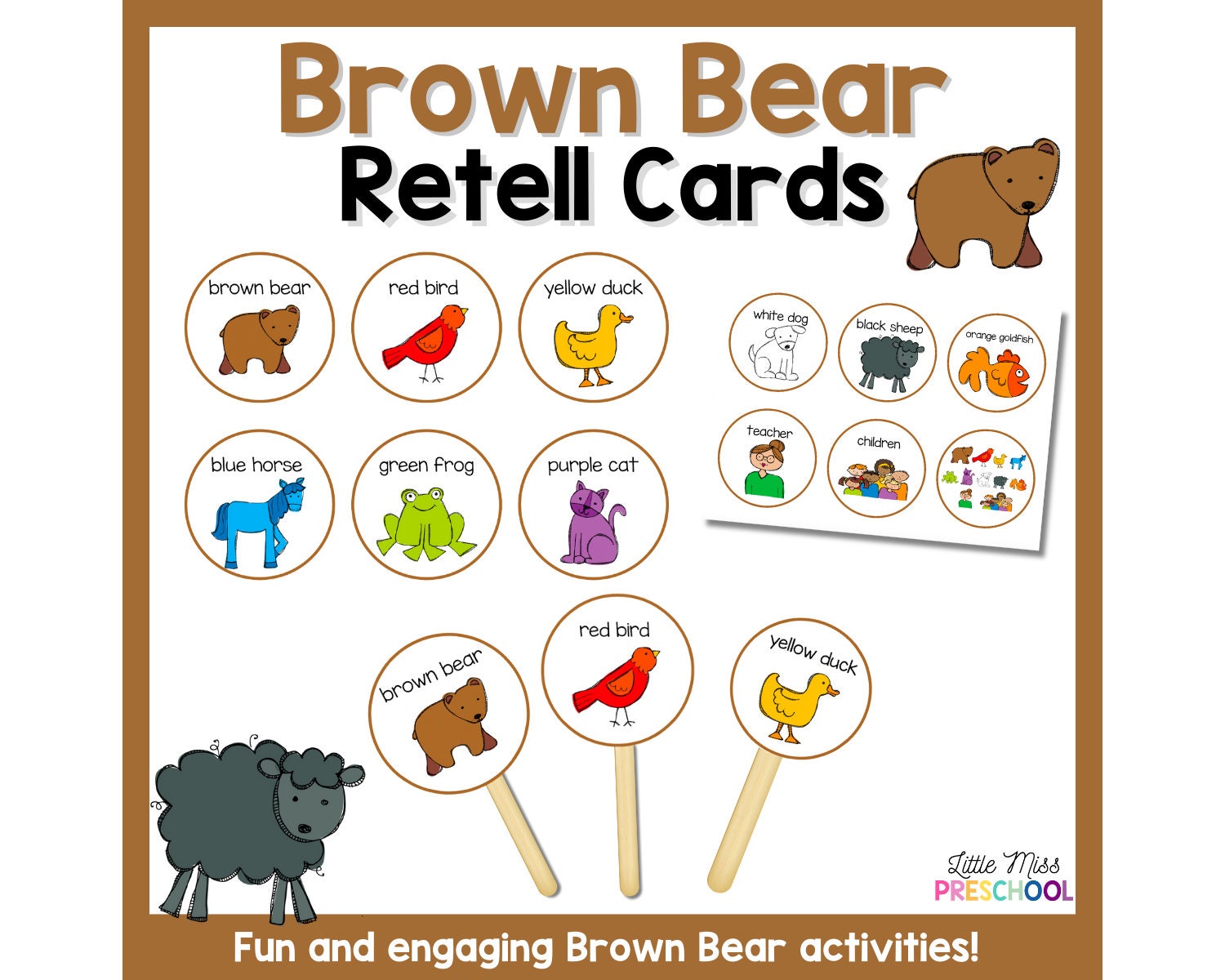 brown-bear-retell-sequencing-cards-preschool-pre-k-kinder-etsy