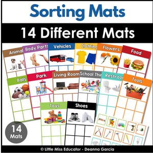 Sorting Mats by Category with Real Images | Speech Therapy, Sped, Pre-K, Kinder