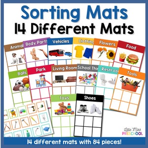 Tri des tapis par catégorie avec des images réelles (orthophonie, vitesse, préscolaire, maternelle)