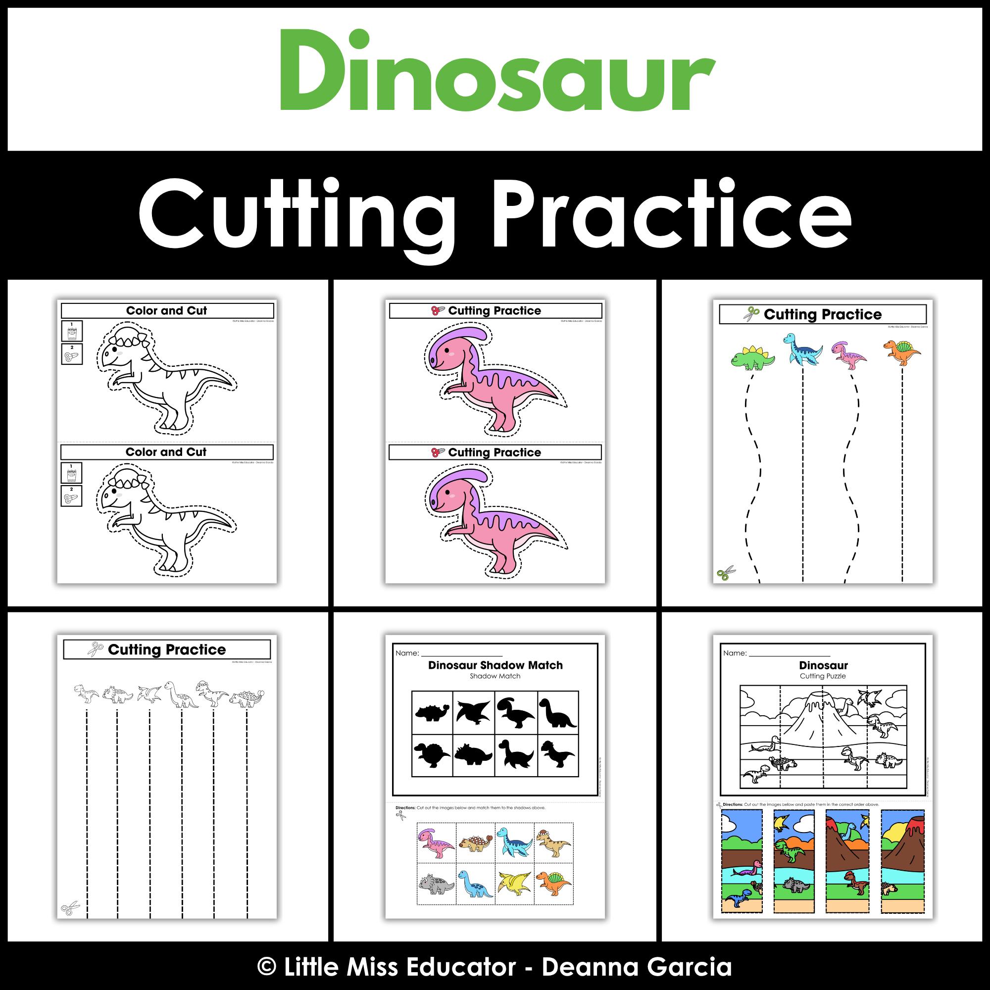 Dinosaur Cutting Practice | Preschool, Prek, Kinder - Etsy