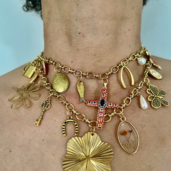 Custom Design Your Own Charm Necklace Gold | Ontwerp Je Eigen Bedelketting Goud