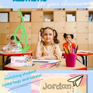 Editable Classroom Decor Bundle | Printable Bulletin Board Posters, Alphabet Letters & Teacher Calendar | Instant Download