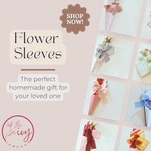 Printable Flower Sleeve Template with Gift Tag – DIY Mother’s Day Craft, Classroom Activity, Bridesmaid or Teacher Gift