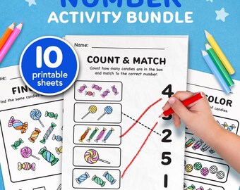 Preschool Counting Worksheets: Learn to Count to 10 (Digital Printable)