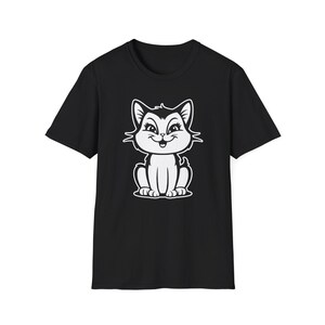 Unisex T-shirt Cute Cat Graphic, Chill Vibes, perfect cadeau voor kattenliefhebbers, huisdierenliefhebbers, verjaardag of vrijetijdskleding