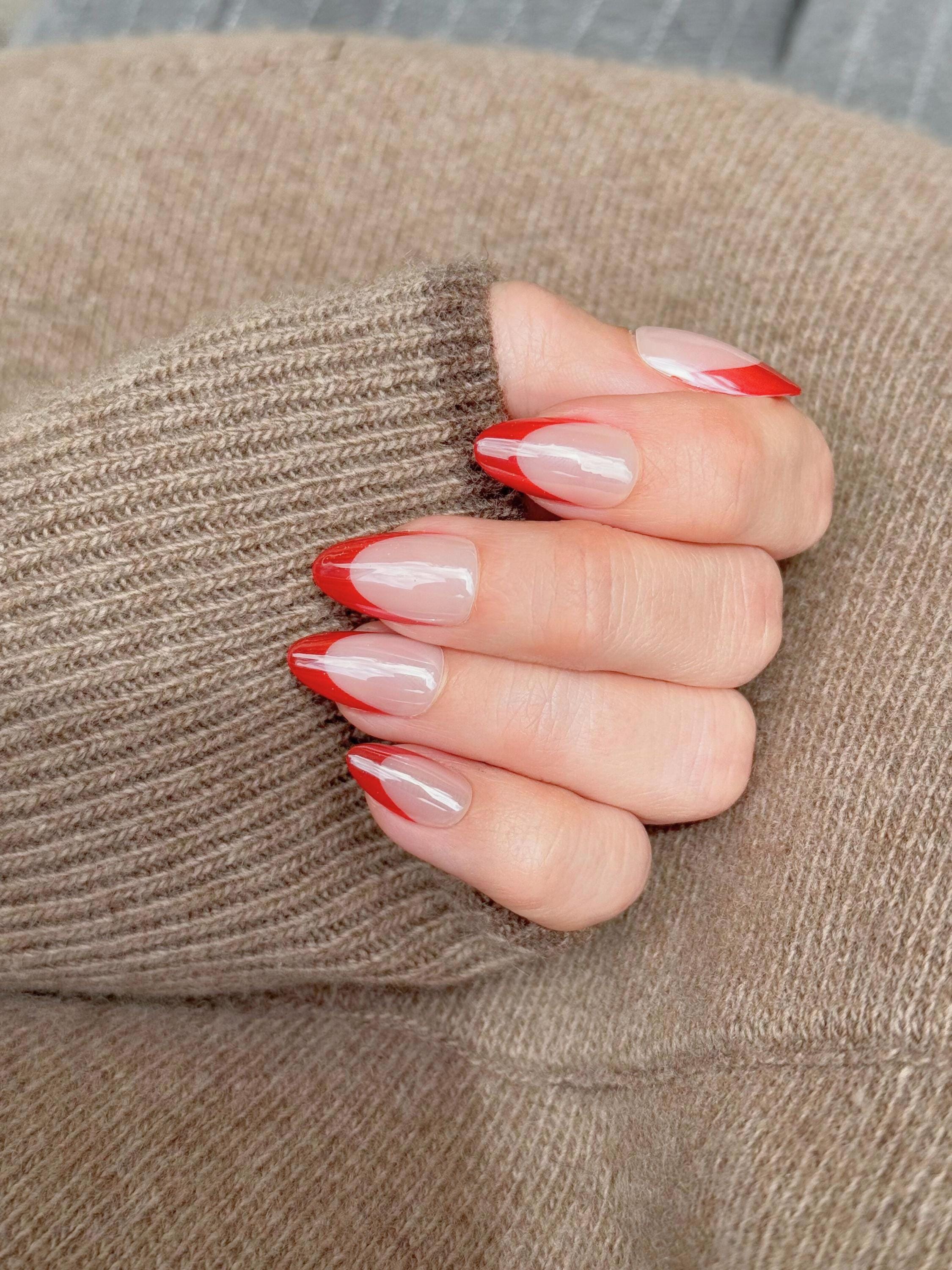 Nails red beige México