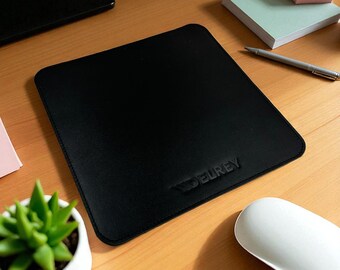 Tapis de souris en cuir personnalisé, tapis de souris en cuir véritable, accessoire de bureau, tapis de souris à base en feutre, cadeau avec logo personnalisé
