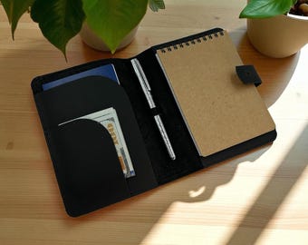 A6 leren notitieboekhoes, navulbare leren dagboekhoes, leren plannerhoes met kaartsleuven, handgemaakte organizer