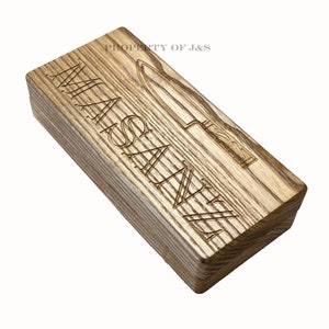 Hardwood knife sharpening stone holder