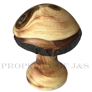 Hand Turned Rustic Wooden Mushroom